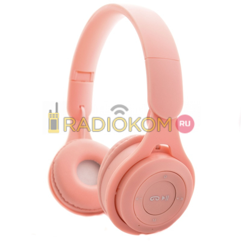 Наушники беспроводные TurboSky WH-02 PINK. Гарнитура bluetooth TurboSky WH-02 PINK. Наушники накладные розовые.